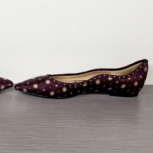 Sam Edelman Rivera Flat, Wine Fabric, Womens Size 8 M / 38 - Picture 9 of 12